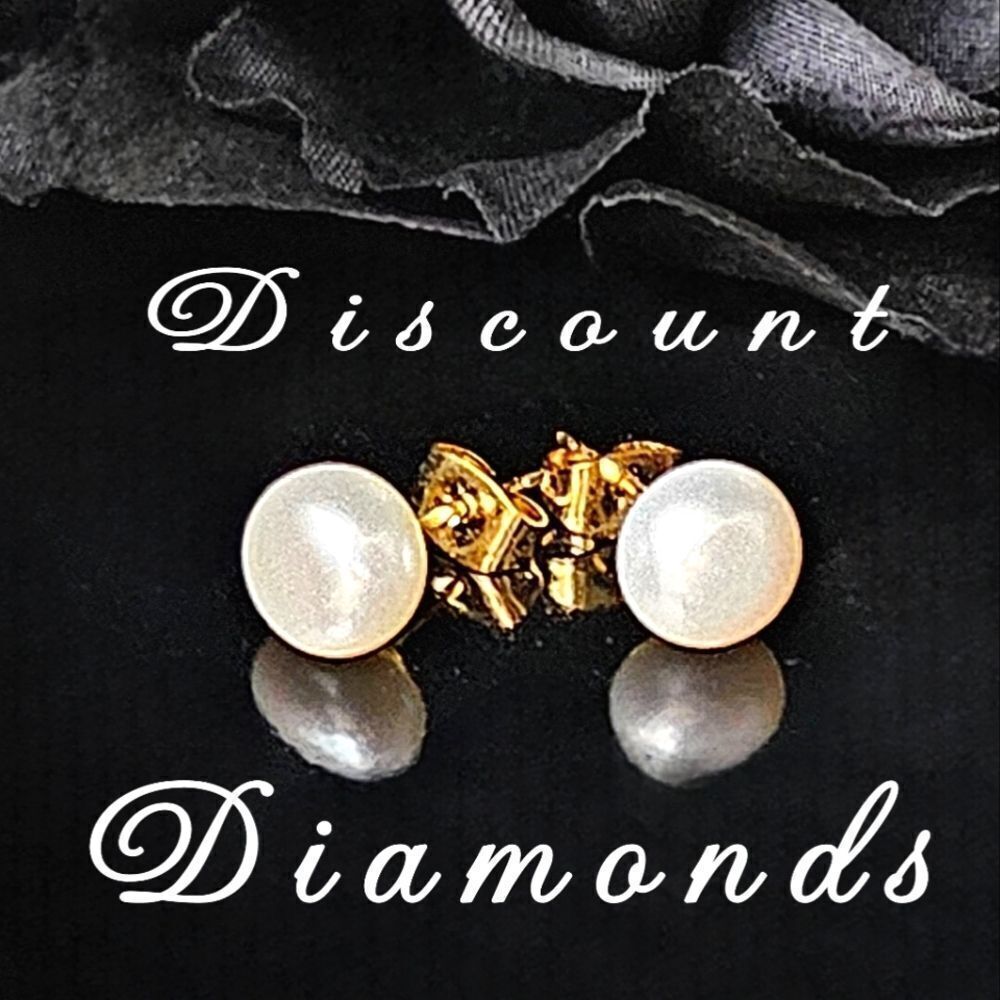 Natural White South Sea Pearl Stud (Post) Earrings 8/9 mm Solid 14K Yellow Gold